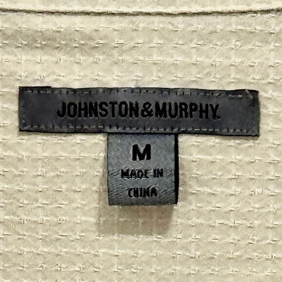 Johnston & Murphy Silk men’s size M shirt silk & cotton natural fibers textured - Picture 5 of 6